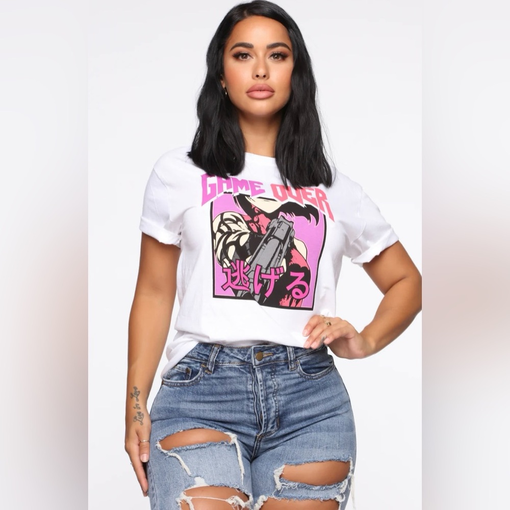 Fashion Nova Game Over Tunic Top.